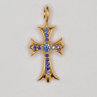 Chrome Hearts 22K Tiny CrossFull Blue Sapphire