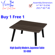 Von Bonjour Bundle Set of 2:Premium SU 4060 Japanese Style Foldable Laptop Table Sonoma Dark