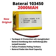 Baterai 103450 2000mah Mp3 Mp4 GPS Speaker Bluetooth Mini Mainan Powerbank Diy Dengan IC Protection