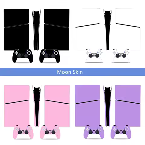 For PS5 Slim Digital Console Skin Pure Color Decal Sticker for PS5 Slim Digital Game Sticker Wrap Co