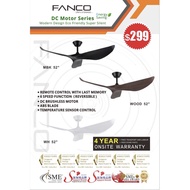 Fanco Huracan 52" Designer DC 3 Blade Ceiling Fan with Remote