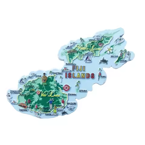 Fiji Fridge Magnets Creative Map of Fiji Travelling Souvenirs Fridge Stickers Birthday Gifts Message