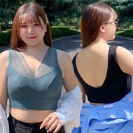 (50-90KG)lace sport bra Cotton deepV