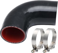 Automotive universal silicone hose,90 Degree elbow,2.25" (57 mm) ID,4" (102 mm) leg length,0.2 inche