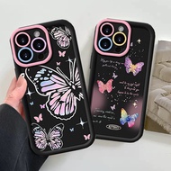 Case For Realme Note 60 Note50 C65 C63 C67 C61 C53 C55 Pink Sparkling Butterfly Soft Cover