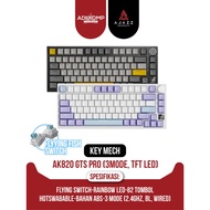 AJAZ AK820 GTS PRO 3 MODES MECHANICAL KEYBOARD (FLYING FISH SWITCH, RGB) PURPLE, WHITE
