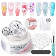 BORN PRETTY 60g No Stick Hand Hard Gel Set for Nail Extension Solid UV Gel for Nails Nail Carving Em