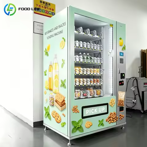 Snack Vending Machine Smart Refrigerated Beverage Cooler Automatic Food Drink Dispenser For Store Bu