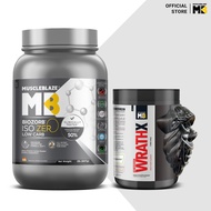 MuscleBlaze Biozorb Iso-Zero Low Carb, Tropical Mango, 2lbs & Pre Workout WrathX, Fruit Fury, 0.88lb