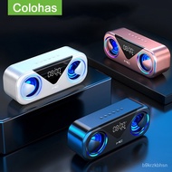 Portable Radio Bluetooth-compatible Speakers LED Ala Clock Alto-falantes Subwoofer Home Theater Sono Smart Wireless Spea