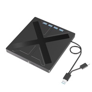 7 in 1 USB 3.0 CD DVD Burner Type C External CD DVD Optical Drive USB Hub Portable CD DVD Player for