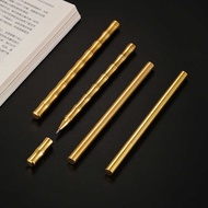 Brass Bamboo-Style Pen, Metal Gel Pen, Office Stationery, Graduation Gift, Straight-Bar Brass Pen ,