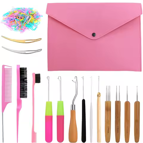 Dreadlock Crochet Hook Kit, Crochet Needle for Locs, Multiple Sizes and Types Crochet Needles for Ha