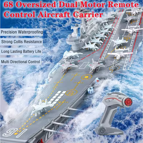 68CM Big Dual Motor Remote Control Boat 30KM/H Off Water Sensor Waterproof Multidirectional Drive RC