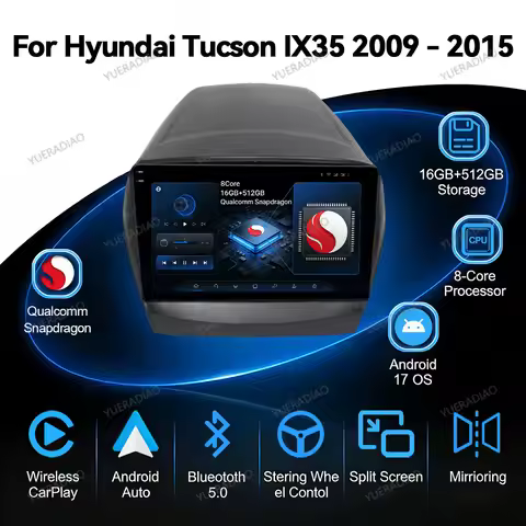 Android 17 Car Radio For Hyundai Tucson 2 Lm Ix35 2009 - 2015 Multimedia Video Player GPS NAVI 2DIN 