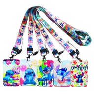 Disney Stitch ID Name Card Covers ID Card Holder Students Bus Card Case Lanyard Visit Door Identity Badge