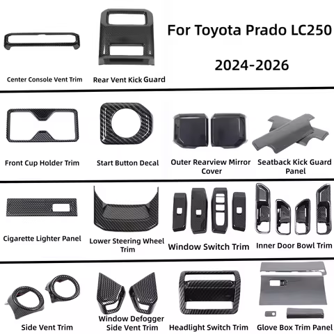 For Toyota Land Cruiser 250 Prado J250 LC250 2024-2026 Carbon Fiber Shift Panel Steering Wheel Butto