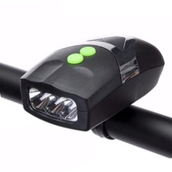 ไฟจักรยานอเนกประสงค์2 In 1ไฟหน้าสีขาวหลอดไฟหน้าขี่จักรยานและแตรกระดิ่งไฟฟ้าไซเรนอุปกรณ์จักรยานกันน้ำ3โหมดแสง