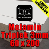 Melamin Putih Glossy Ukuran (60x200)cm Papan kayu Triplek 3mm