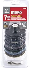 Mibro 274041 3-inch (76 mm) 36 to 120 Grit Twist Lock Assorted Discs with Backing Pad Set, 7-Piece