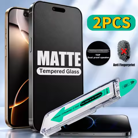2PCS Matte Screen Protector Tempered Glass for iPhone 17 16e 16 15 14 13 12 11 Pro Max Matte Screen 
