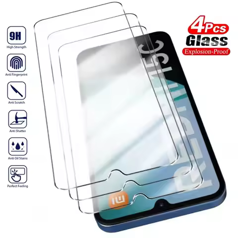4PCS Tempered Glass for Xiaomi Redmi 15C 14C 13C 12C 15 13 12 4G 5G Screen Protectors on Redmi Turbo