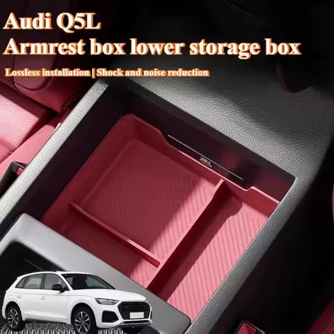 For Audi Q5 armrest box lower storage box 2018-2024 Q5/Q5sportback RSQ5 SQ5 silicone storage box car