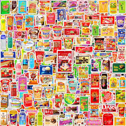 110Pcs Snack & Drink Mini Stickers Fashion DIY Decor For Notebook Phone Ornament Papery Pop Store