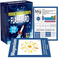 118Pcs Jadual Berkala Unsur-unsur Kad Flash Berlapis Kad Flash Sains Pendidikan Kad Flash Kimia Perm