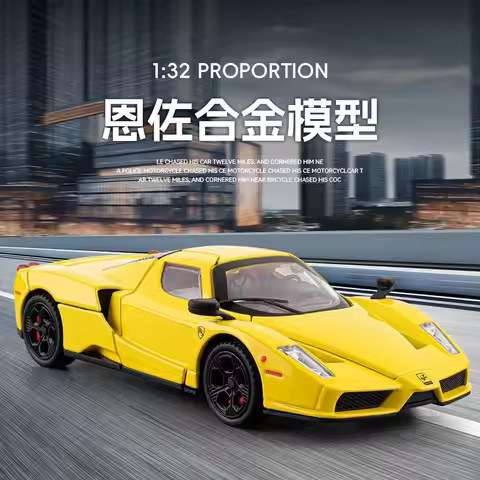 1:32 Ferrari Enzo Diecast Alloy Supercar Model with 4 Openable Doors Front Wheel Steering for Collec