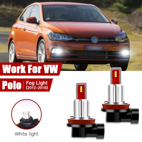 2pcs Led Car Fog Lamp for VW Polo 2012 2013 2014 2015 2016 2017-2019 H11/H8 Front Fog Light Bulb Car