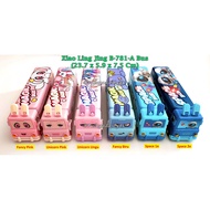 (1 Piece) Bus Tin Pencil Case 26.7 x 5.9 x 7.5 / XIAOLINGJING B-781-A Bus Tin Pencil Case