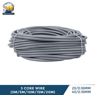 (Loose Cut) 3 Core Flexible Cable (23/0.16mm & 40/0.16mm) Flexible Wire Wayar Kabel Elektrik Wayar F