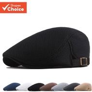 Men'S Breathable Durag for Men Mesh Beret Adjustable Hat British Sun Protection Sunshade Forward Cap