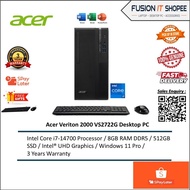 Acer Veriton 2000 VS2722G-14400 Desktop PC ( i7-14700/ i5-14400/ i3-14100/ 8GB-32GB, 512GB SSD, W11P