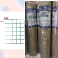 1/2” x1/2”x3’ x 45’ Green PVC Coated Galvanized BRC Welded Wire Mesh