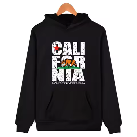 California Hooded Hoodies Men Sweatshirt Winter Fashion USA California Flag Hoodie Men Harajuku Casu