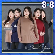 CY 5092 WOMAN PLUS SIZE MUSLIMAH OFFICE BLOUSE SHIRT KOREA WEAR / FASHION BLOUSE / MUSLIMAH BLOUSE /