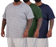 Real Essentials 3 Pack: Men’s Big & Tall Tech Stretch Long-Sleeve & Short-Sleeve Dry-Fit T-Shirt (3X