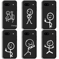 lINE-DRAWN TINY MAN Case Google PIXEL 8A GKV4X G6GPR G8HHN G576D Phone Case Soft Touch Silicone Cove