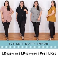 JUMBO 678 FAWNY BLOUSE BIGSIZE MATERIAL KNITT DOTTY IMPORT FIT TO XXL TOP