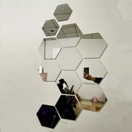 Self-adhesive Hexagonal Hexagonal Soft Mirror Wall Sticker Living Room Entrance Acrylic 3d Three-Dimensional Wall Decoration