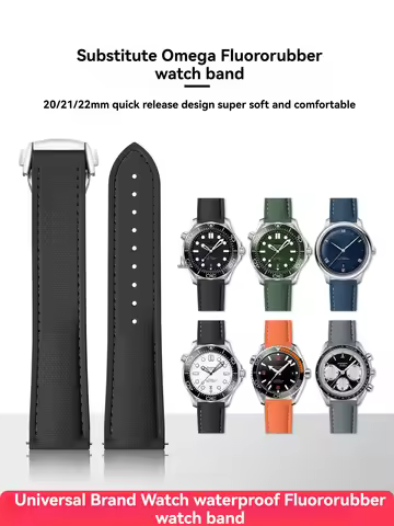 20/21/22mm FKM Fluororubber Braided Strap Suitable for Omega Seamaster 300 600 ORIS Certina Rado SEI