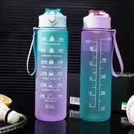 Elena 900ml Gradient Water Bottle/Tumbler With Time Marker &amp; Straw And With