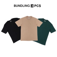 LABBANG Paket Bundling 3 Pcs Koas T-Shirt Pria Putih-Abu Tua-Maroon | T-Shirt Wanita | Koas Original