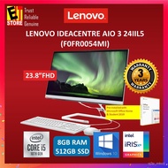 0xBz LENOVO IDEACENTRE AIO 3 24IIL5 F0FR0054MI - WHITE(i5-1035G4/8GB/512GB SDD/23.8" FHD/INTEGRATED/