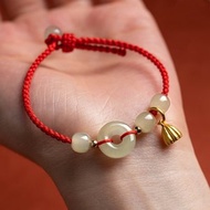 和田玉平安扣轉運手鏈