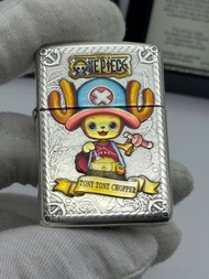 包郵Zippo鍍银「海賊王喬巴」立體雕刻防風煤油黃銅盔甲加厚打火機禮物