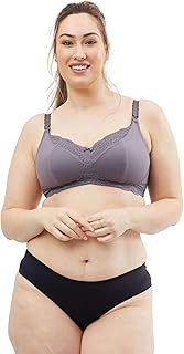 Women's Taffy Non-Wired Nursing Soft Cups, Full Coverage Plunge Bra, grape, 32DDD