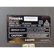 Toshiba 40L3650VM 2 in 1 Board + RC Board + Speaker